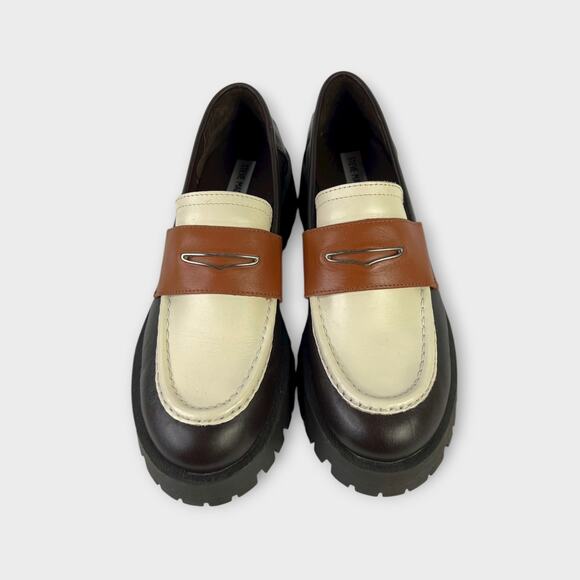 Steve Madden Lawrence Colorblock Leather Lug Sole Loafers Size 11 - Picture 2 of 7